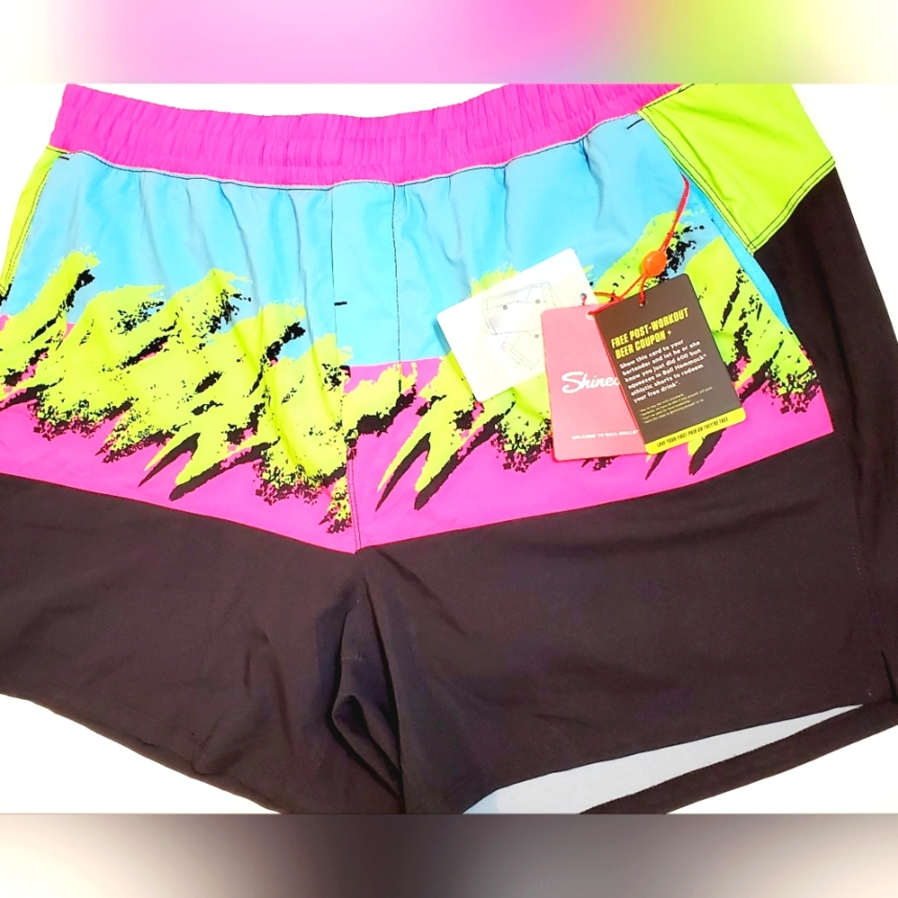 Shinesty The Cherry Slushie/Neon Retro Ball Hammock Athletic Shorts Size XL